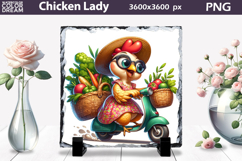 Funny Chicken Sublimation | Chicken Lady Slate Design Product Image 1