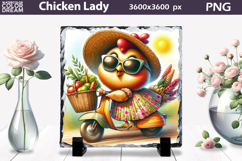 Funny Chicken Sublimation | Chicken Lady Slate Design Product Image 1