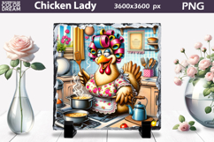Funny Chicken Sublimation | Chicken Lady Slate Design Product Image 1