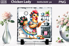 Funny Chicken Sublimation | Chicken Lady Slate Design Product Image 1