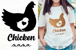 Chicken with сhick silhouette for shirt