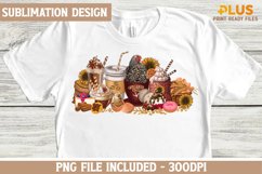 Chicken Mom Coffee and Lattes with Sunflowers Sublimation Product Image 1