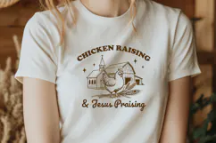 Chicken Raising & Jesus Praising SVG | Christian Faith Print Product Image 2