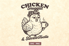 Chicken Snuggles SVG PNG | Funny Farm Coffee Cricut Design Product Image 1