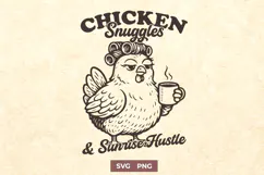 Chicken Snuggles SVG PNG | Funny Farm Coffee Cricut Design Product Image 1