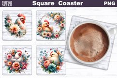 Farm Animals Square Coaster | Animals Flowers Coaster Product Image 3