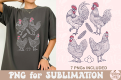 Retro Chickens Sublimation Design Product Image 2