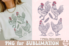 Retro Chickens Sublimation Design Product Image 4