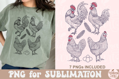 Retro Chickens Sublimation Design Product Image 5