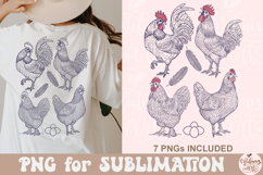 Retro Chickens Sublimation Design Product Image 7