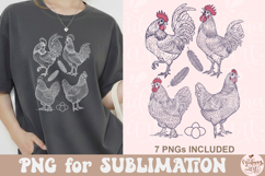 Retro Chickens Sublimation Design Product Image 8