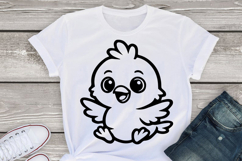 Cute Chicken black silhouette SVG PNG, Chicken SVG Clipart, Product Image 3