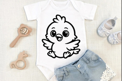 Cute Chicken black silhouette SVG PNG, Chicken SVG Clipart, Product Image 1