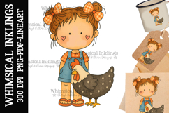 Chicken Charlotte Sublimation Clipart Product Image 1