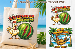 Funny Summer Chicken Clipart | Cute Farm Chicken Characters Product Image 1