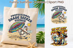 Funny Summer Chicken Clipart | Cute Farm Chicken Characters Product Image 1