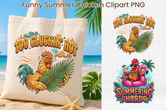 Funny Summer Chicken Clipart | Cute Farm Chicken Characters Product Image 1