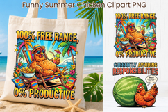 Funny Summer Chicken Clipart | Cute Farm Chicken Characters Product Image 1