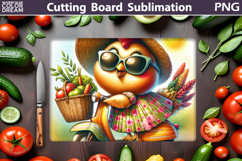 Chicken Lady Cutting Board | Funny Chicken Sublimation Product Image 1