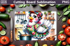 Chicken Lady Cutting Board | Funny Chicken Sublimation Product Image 1