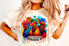 Easily Distracted By Peckers PNG, Funny Chicken PNG, Rooster Product Image 2