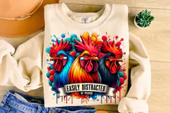 Easily Distracted By Peckers PNG, Funny Chicken PNG, Rooster Product Image 1