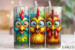 Funny Chickens Tumbler Wrap, Rooster Tumbler, Sarcastic PNG Product Image 1