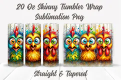 Funny Chickens Tumbler Wrap, Rooster Tumbler, Sarcastic PNG Product Image 2
