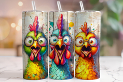 Funny Chickens Tumbler Wrap, Rooster Tumbler, Sarcastic PNG Product Image 1
