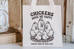 Chickens Make Me Happy SVG PNG Funny Farm Life Funny Design Product Image 2