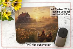 Chickens on the Farm Tumbler Wrap - Sublimation Design Product Image 2