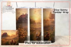 Chickens on the Farm Tumbler Wrap - Sublimation Design Product Image 1