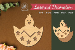 Chicks in Egg Laser Cut Decoration Product Image 1