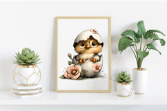 Chicks in Floral Eggs Clipart Product Image 2