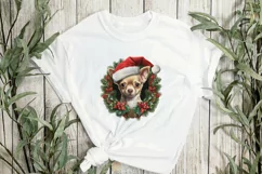 Christmas Dog Wreath Chihuahua Sublimation Clipart Product Image 2