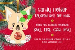 Chihuahua Dog Candy Holder. Christmas Ornament. Paper craft template for cutting machines