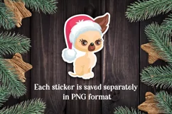 Dog Christmas print and cut stickers PNG Product Image 5