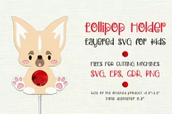 Chihuahua Dog Lollipop Holder. Birthday party favor. Paper craft template for cutting machines