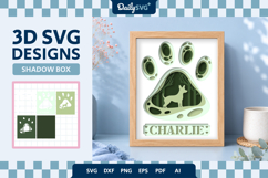 Dog Shadow Box Paw Chihuahua 3D SVG Product Image 1