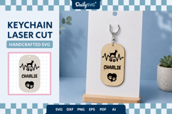 Heartbeat Dog Tag Keychain Product Image 1