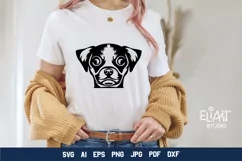 Chihuahua SVG Silhouette Design. This Chihuahua Dog Face T-shirt Design is Compatible with Cricut and Silhouette Cutting Machines