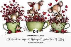 Chihuahua Heart Bouquet Valentine PNG Product Image 1