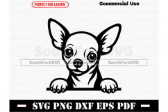 Peeking Chihuahua Dog SVG PNG DXF EPS PDF Product Image 1
