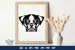 Chihuahua SVG Silhouette Design. This Chihuahua Dog Face T-shirt Design is Compatible with Cricut and Silhouette Cutting Machines