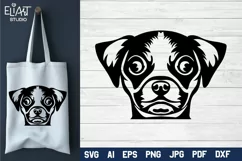 Chihuahua SVG Silhouette Design. This Chihuahua Dog Face T-shirt Design is Compatible with Cricut and Silhouette Cutting Machines