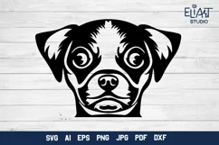 Chihuahua SVG Silhouette Design. This Chihuahua Dog Face T-shirt Design is Compatible with Cricut and Silhouette Cutting Machines