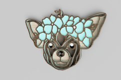 Pet Portrait Laser Cut File - Floral Dog - Chihuahua Product Image 4