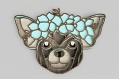 Pet Portrait Laser Cut File - Floral Dog - Chihuahua Product Image 5