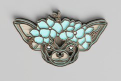 Pet Portrait Laser Cut File - Floral Dog - Chihuahua Product Image 3