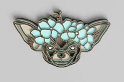 Pet Portrait Laser Cut File - Floral Dog - Chihuahua Product Image 3